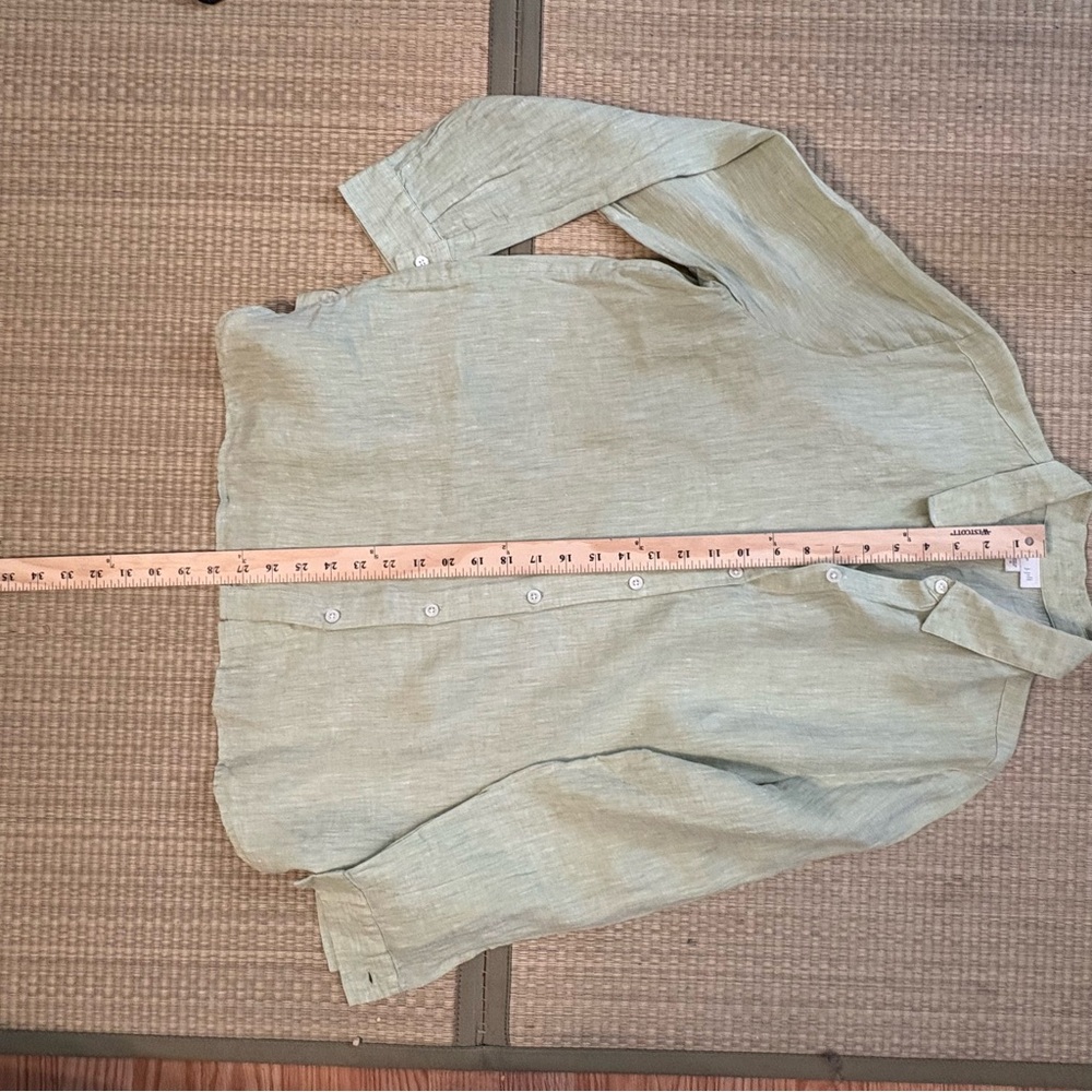 J. Jill Sage Green Button-Down Shirt M - Picture 7 of 9